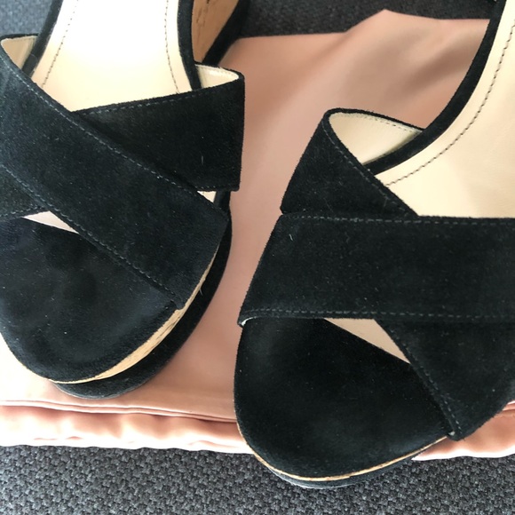 Prada Suede and Cork Platform Sandals - Picture 8 of 8